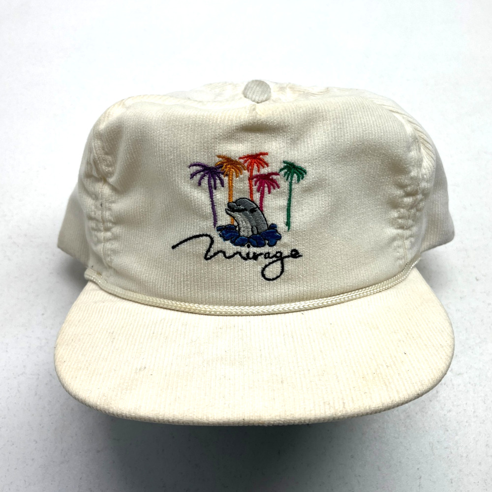 Vintage Mirage Resort Casino Hotel Adjustable Hat Cap Las Vegas White